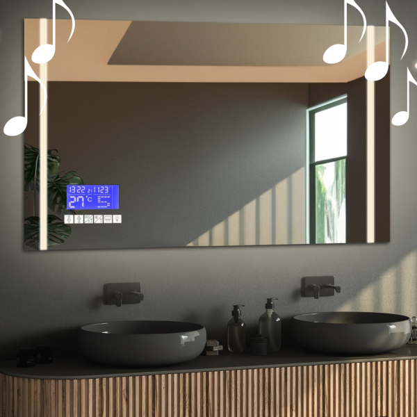 Oglindă de baie dreptunghiulară cu panou tactil - FLAWIA LED PREMIUM