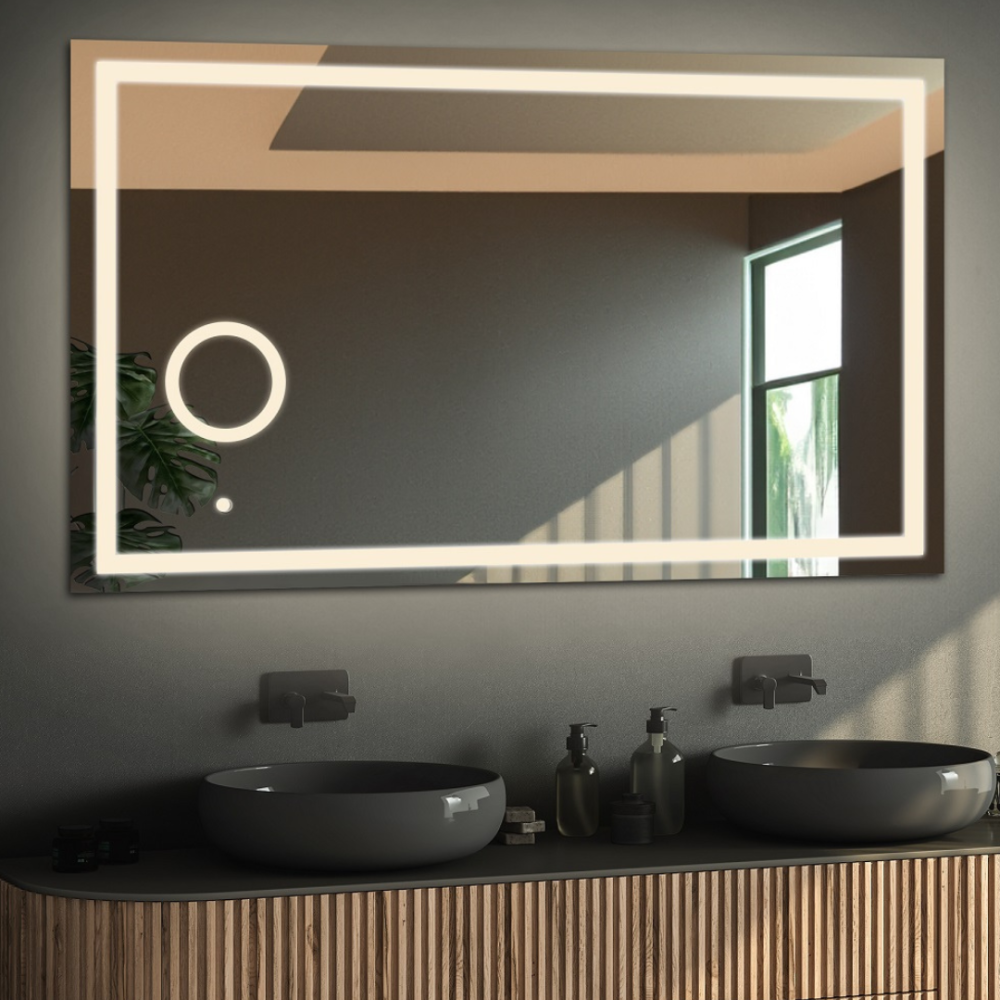 Oglindă de baie dreptunghiulară cu oglindă cu led zoom - EMI LED PREMIUM Oglindă de baie dreptunghiulară cu oglindă cu led zoom - EMI LED PREMIUM