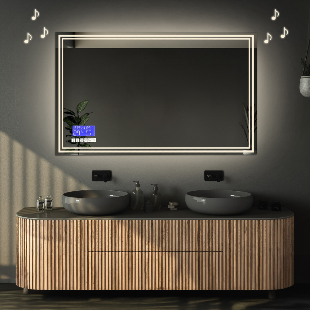 Oglindă de baie dreptunghiulară cu panou tactil - MIA LED PREMIUM