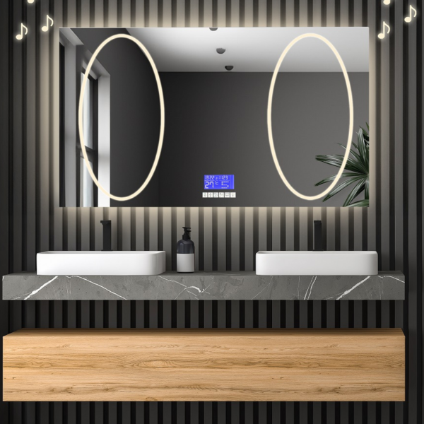 Oglindă de baie dreptunghiulară cu panou tactil - MELISA II LED PREMIUM