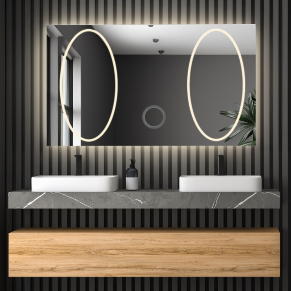 Oglindă de baie dreptunghiulară cu oglindă cu zoom - MELISA II LED PREMIUM