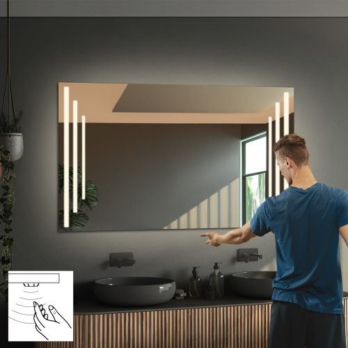 Oglindă de baie dreptunghiulară cu senzor - ALIS LED PREMIUM