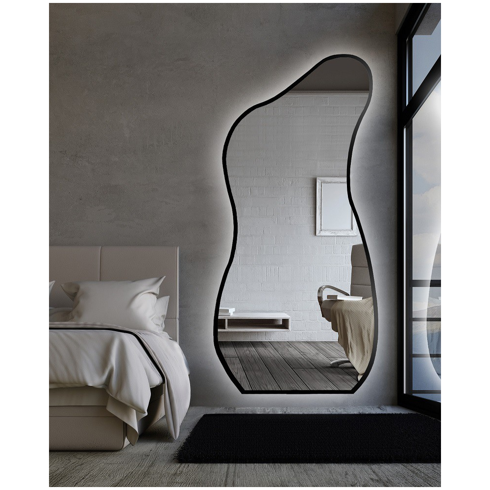 Oglindă cu formă organică în ramă cu iluminare - ANGELIT ÎN CADRU LED