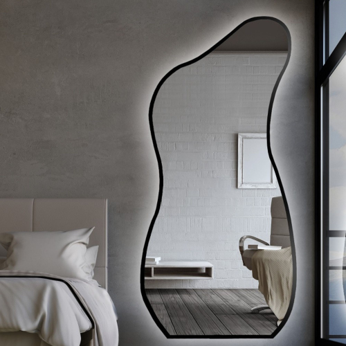 Oglindă cu formă organică în ramă cu iluminare - ANGELIT ÎN CADRU LED