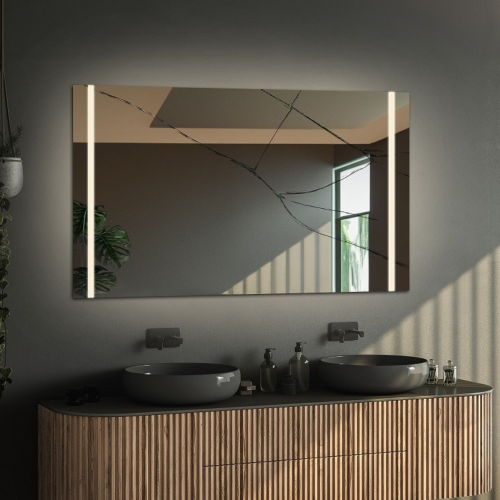 Oglindă dreptunghiulară pentru baie cu folie de siguranță - FLAWIA LED PREMIUM