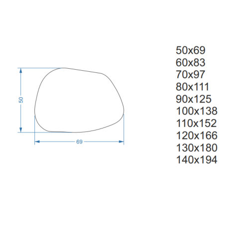 Oglindă de formă organică cu iluminare - BAZALT ÎN CADRU LED