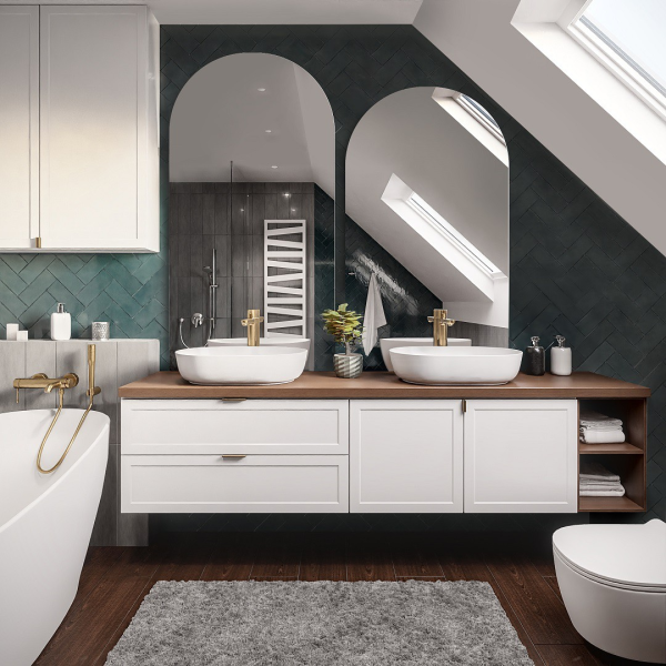 Set de două oglinzi de baie semi-oval - FRANK SET