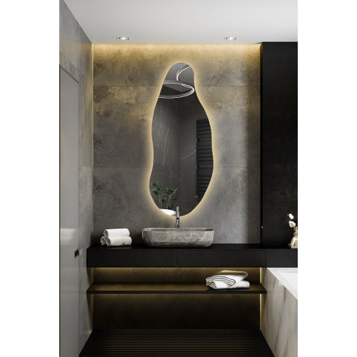 Oglindă decorativă cu formă organică și iluminare - BARYT LED