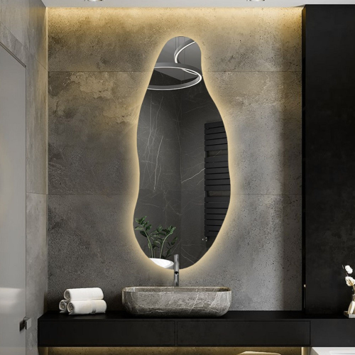 Oglindă decorativă cu formă organică și iluminare - BARYT LED