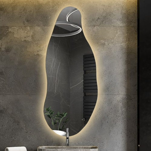 Oglindă decorativă cu formă organică și iluminare - BARYT LED