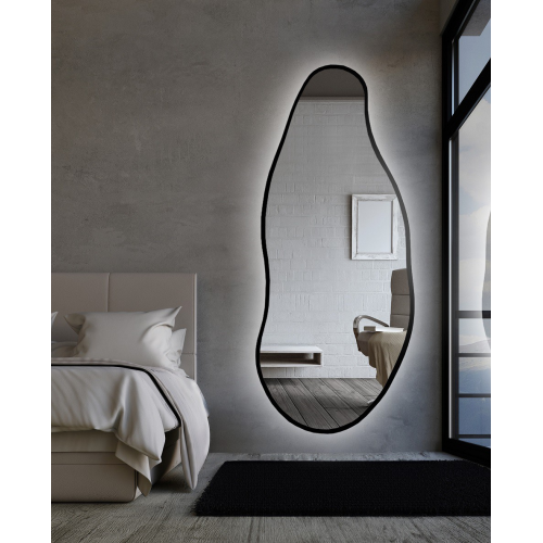 Oglindă cu formă organică în ramă cu iluminare - BARYT ÎN CADRU LED