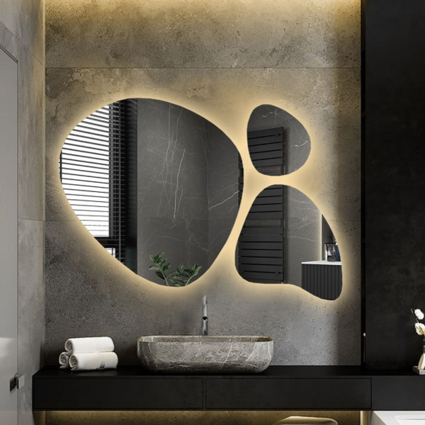 Set de trei oglinzi organice cu iluminare - FLORA LED