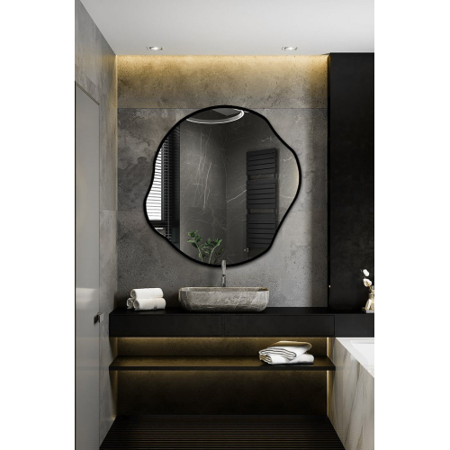 Oglindă în formă organică într-o ramă - CIRCON IN A FRAME