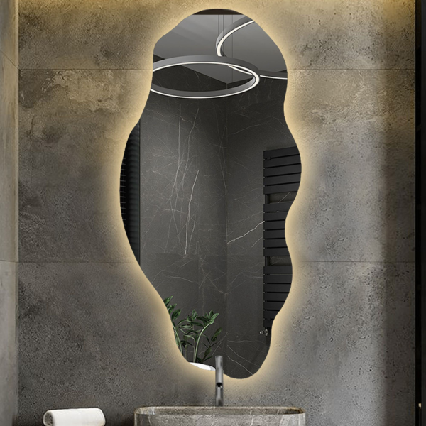 Oglindă decorativă cu formă organică și iluminare - LOLIT LED