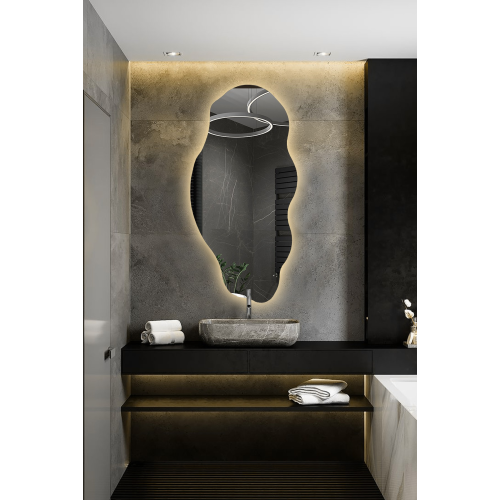 Oglindă decorativă cu formă organică și iluminare - LOLIT LED
