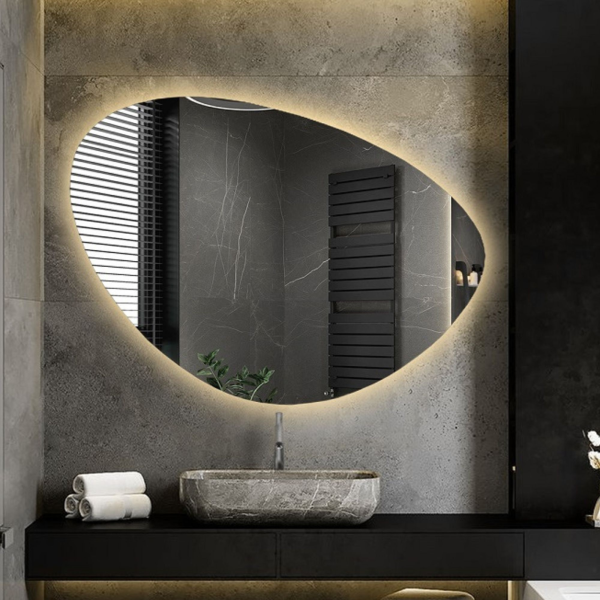 Oglindă de baie de formă neregulată cu iluminare - OBSYDIAN LED