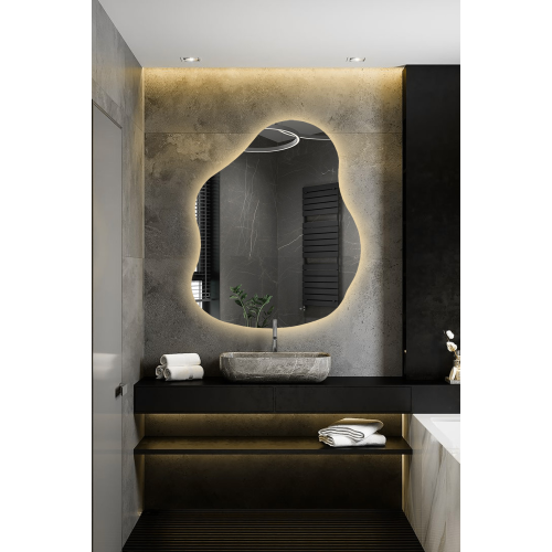 Oglindă de formă organică cu iluminare - STONE LED