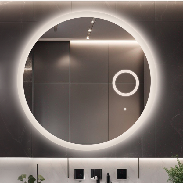 Oglindă rotundă pentru baie cu oglindă cu leduri cu zoom - CAPELLA LED PREMIUM