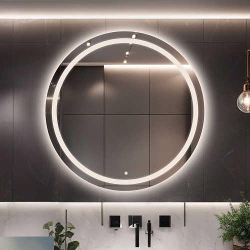 Oglindă circulară de baie cu întrerupător - MAIA LED PREMIUM