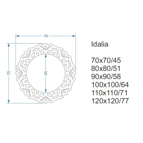 Oglindă decorativă cu ramă din mdf traforată - IDALIA