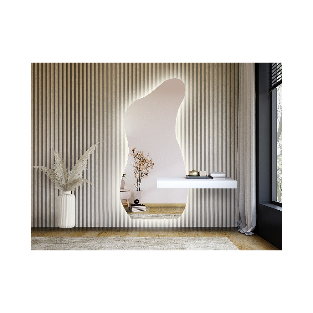 Oglindă de formă neregulată cu decupaj pentru dulap cu iluminare - ANGELIT LED