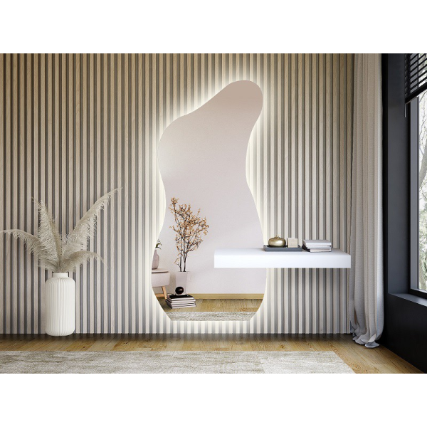 Oglindă de formă neregulată cu decupaj pentru dulap cu iluminare - ANGELIT LED