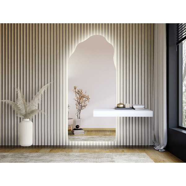 Oglindă de formă neregulată cu decupaj pentru dulap cu iluminare - AURO 1 LED