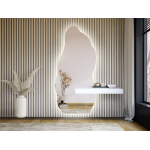 Oglindă de formă neregulată cu decupaj pentru dulap cu iluminare - AURO 2 LED