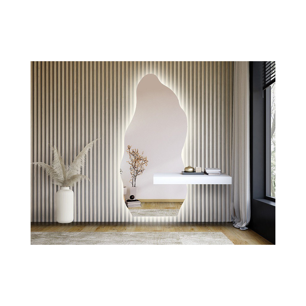 Oglindă de formă neregulată cu decupaj pentru dulap cu iluminare - AURO 2 LED