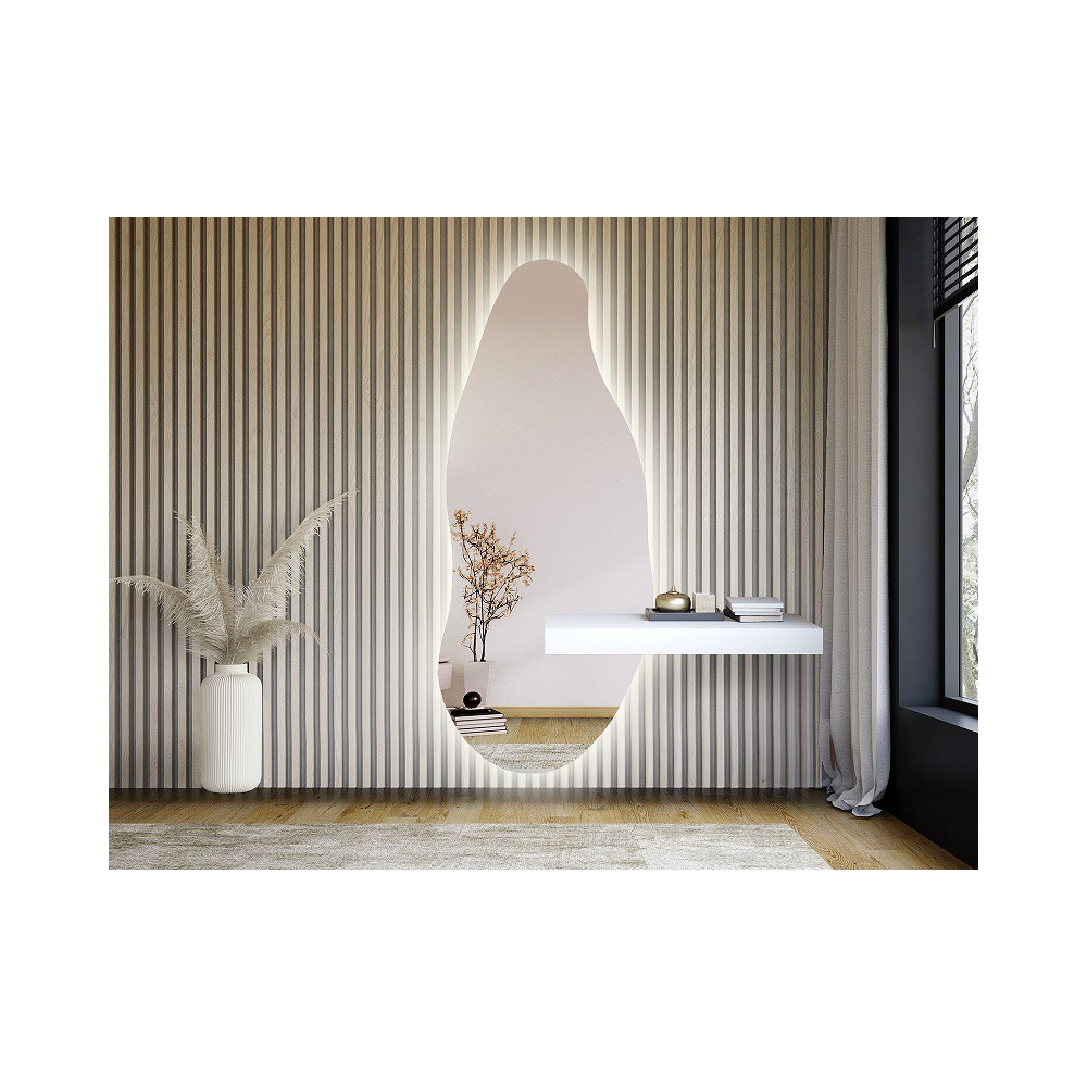 Oglindă de formă neregulată cu decupaj pentru dulap cu iluminare - BARYT LED