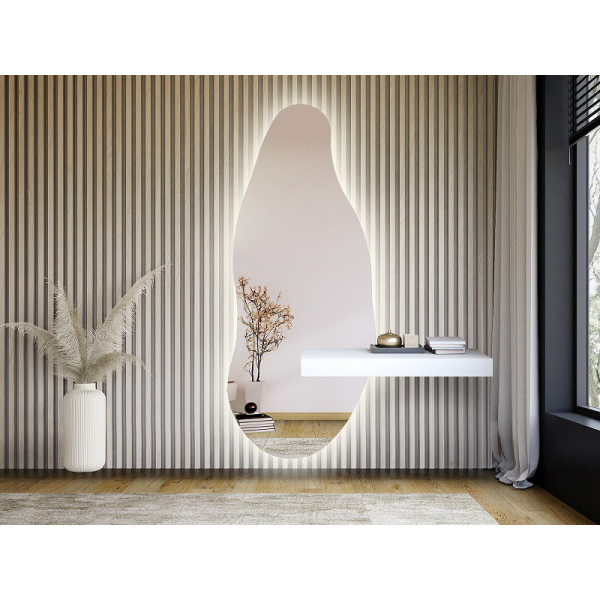 Oglindă de formă neregulată cu decupaj pentru dulap cu iluminare - BARYT LED