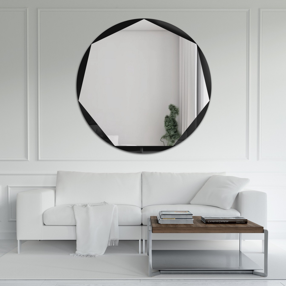 Oglindă cu șapte fețe în ramă circulară - HEPTO