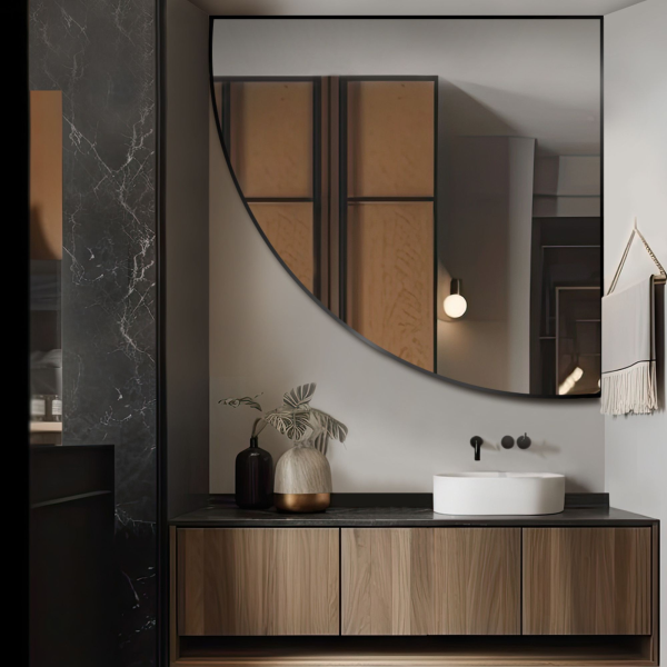 Oglindă sfert de cerc înramată MDF - SFERT ÎN RAMĂ