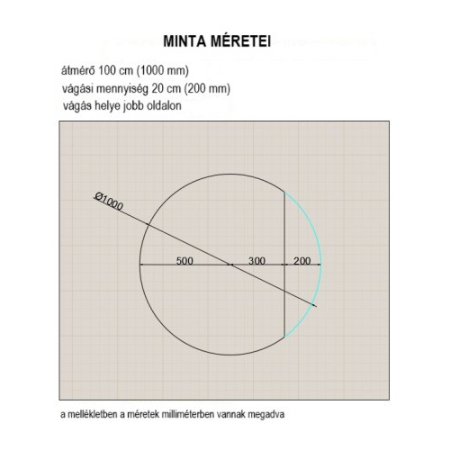 Oglindă rotundă cu ramă neagră mată din mdf - OTTO LATURĂ TĂIATĂ