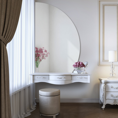 Oglindă de baie semicirculară cu marginea inferioară tăiată – HELENA