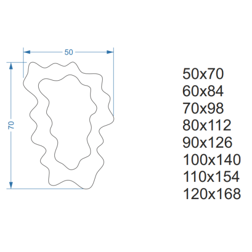 Oglindă neregulată în cadru MDF - BLOBS MISTY