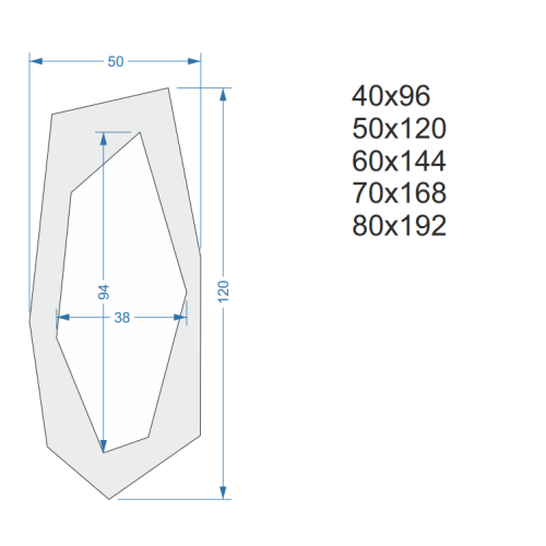 Oglindă decorativă pe antisol grafit - RADIANT