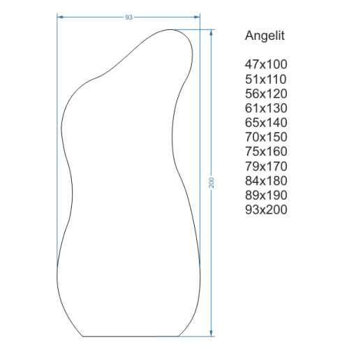 Oglindă cu formă organică în ramă cu iluminare - ANGELIT ÎN CADRU LED