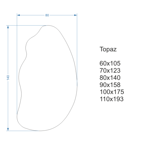 Oglindă decorativă cu formă organică - TOPAZ