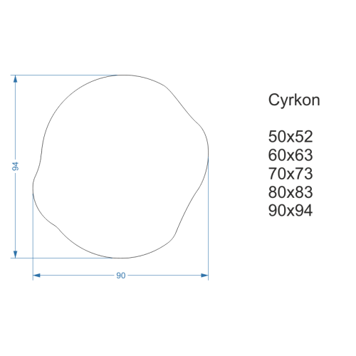 Oglindă în formă organică într-o ramă - CIRCON IN A FRAME