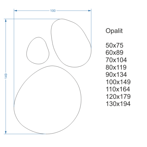 Set de trei oglinzi organice cu iluminare - OPALIT LED