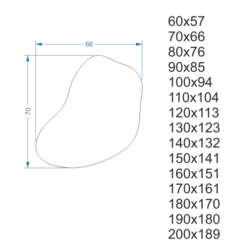 Oglindă în formă organică într-o ramă - KWARC ÎN CADRU