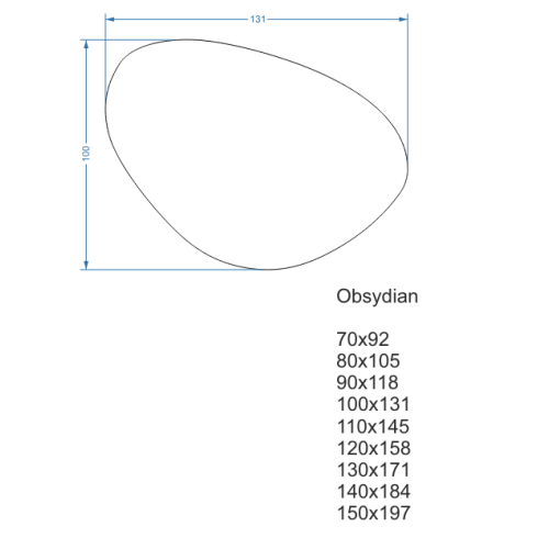 Oglindă de baie de formă neregulată cu iluminare - OBSYDIAN LED