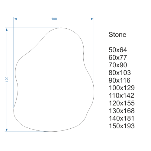 Oglindă de baie cu formă neregulată - STONE LED II