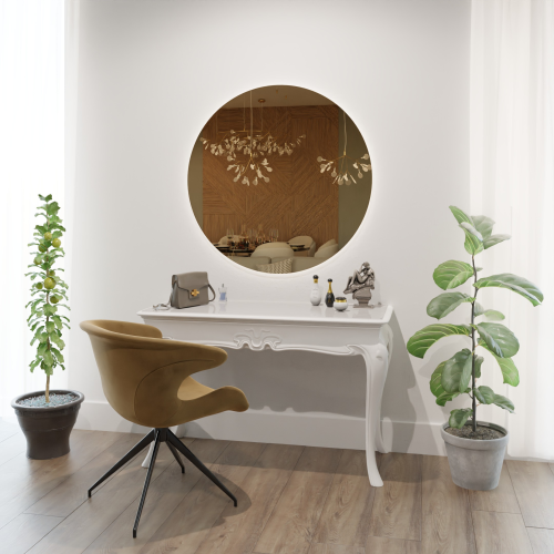 Oglindă rotundă decorativă colorată - KLEO - culoarea panoului la alegere