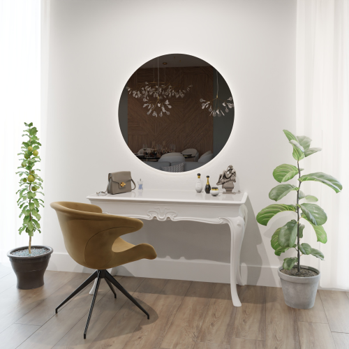 Oglindă rotundă decorativă colorată - KLEO - culoarea panoului la alegere