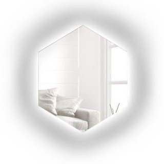 Oglindă de formă geometrică cu iluminare – HEXA LED
