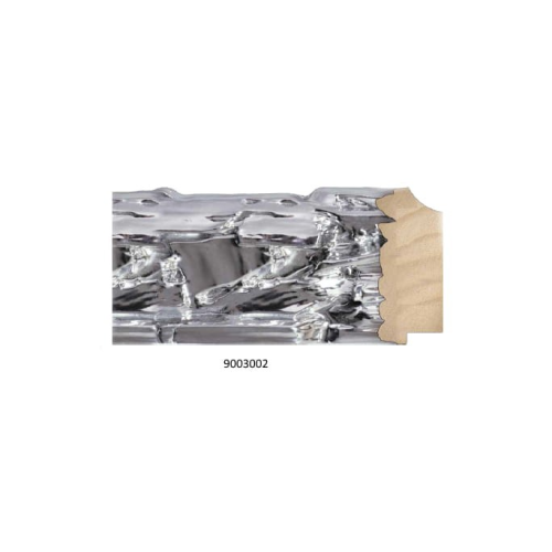 Oglindă de perete de lux cu ramă argintie bogat decorată - 9003002