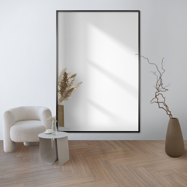 Oglindă dreptunghiulară cu ramă neagră minimalistă - 1201 - culoarea ramei la alegere