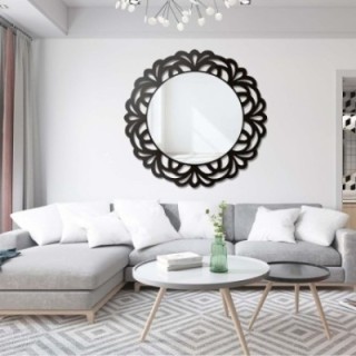 Oglindă decorativă cu ramă din mdf traforată - IDALIA